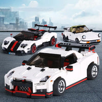 Thumbnail for Building Blocks Tech MOC Nissan GTR R35 Racing Car Bricks Toys 13104 - 3