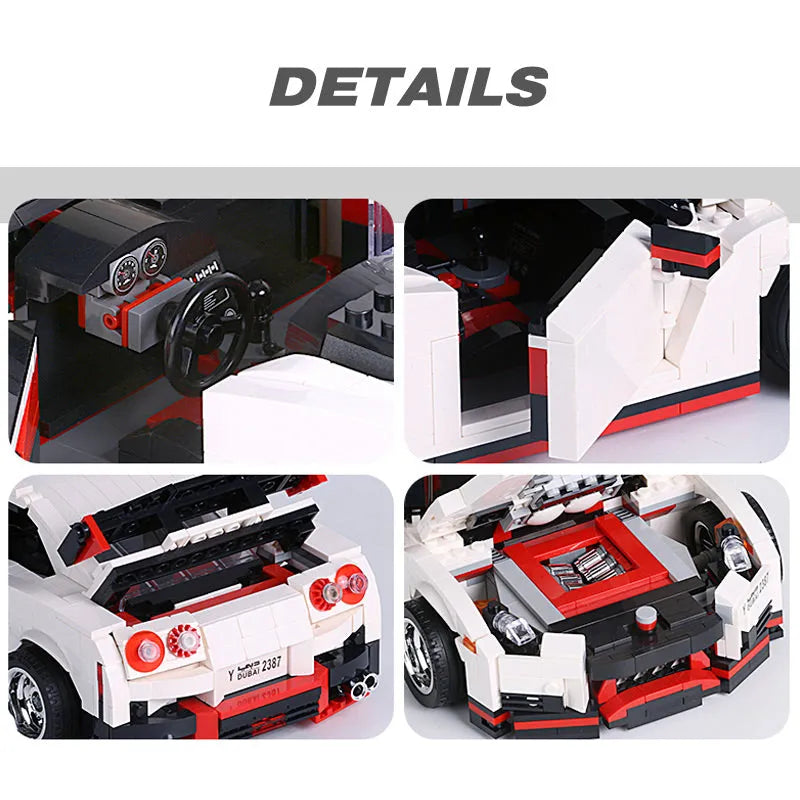 Building Blocks Tech MOC Nissan GTR R35 Racing Car Bricks Toys 13104 - 10