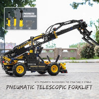 Thumbnail for Building Blocks Tech MOC Pneumatic Telescopic Forklift Truck Bricks Toy - 5