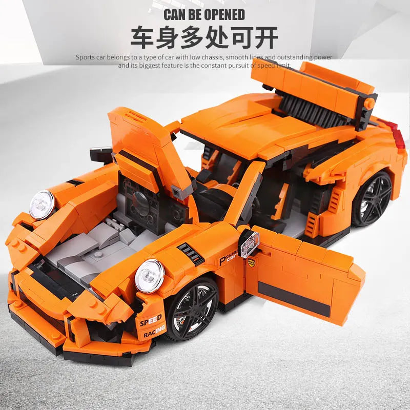 Building Blocks Tech MOC Porsche GT3 RS Racing Sports Car Bricks Toy 13129 - 3