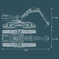 Thumbnail for Building Blocks Tech MOC RC All Terrain Excavator Crawler Truck Bricks Toy Construction Set Toys - 7
