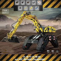 Thumbnail for Building Blocks Tech MOC RC All Terrain Excavator Crawler Truck Bricks Toy Construction Set Toys - 9