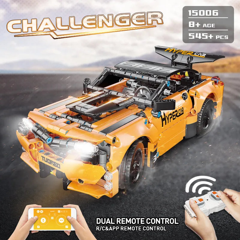 Building Blocks Tech MOC RC APP Challenger Sport Racing Car Bricks Toy 15006 Construction Set Toys - 2