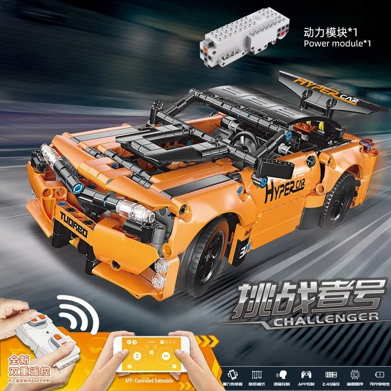 Building Blocks Tech MOC RC APP Challenger Sport Racing Car Bricks Toy 15006 Construction Set Toys - 6
