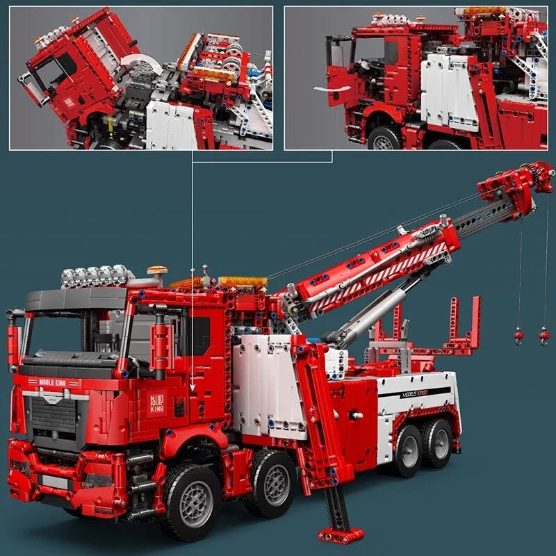 Building Blocks Tech MOC RC APP Fire Service Rescue Truck Bricks Toy 17027 Construction Set Toys - 5