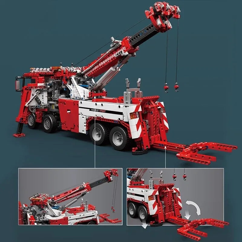 Building Blocks Tech MOC RC APP Fire Service Rescue Truck Bricks Toy 17027 Construction Set Toys - 6