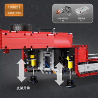Thumbnail for Building Blocks Tech MOC RC APP Low Deck Trailer Truck Bricks Toy 19005T - 6