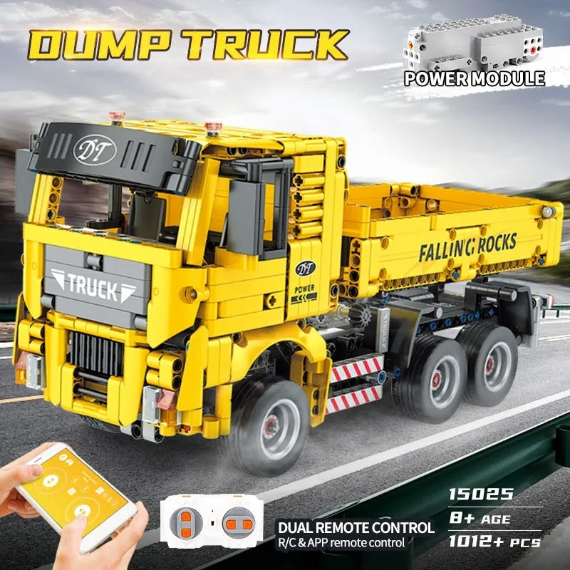 Building Blocks Tech MOC RC APP Man TGX Dump Truck Bricks Toy 15025 - 2