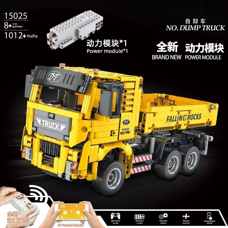 Building Blocks Tech MOC RC APP Man TGX Dump Truck Bricks Toy 15025 - 8