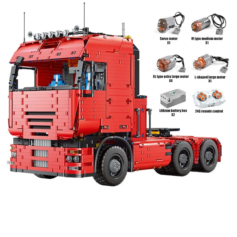 Building Blocks Tech MOC RC APP Pneumatic Tractor Truck Bricks Toy 19005 - 1
