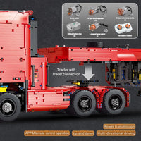 Thumbnail for Building Blocks Tech MOC RC APP Pneumatic Tractor Truck Bricks Toy 19005 - 11