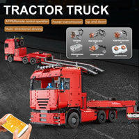 Thumbnail for Building Blocks Tech MOC RC APP Pneumatic Tractor Truck Bricks Toy 19005 - 8