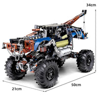 Thumbnail for Building Blocks Tech MOC RC APP Rebel Tow Service Truck Bricks Toys 18006 Construction Set Toys - 6