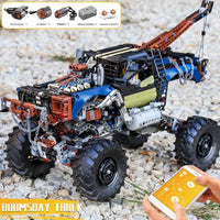 Thumbnail for Building Blocks Tech MOC RC APP Rebel Tow Service Truck Bricks Toys 18006 Construction Set Toys - 10