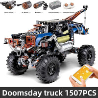 Thumbnail for Building Blocks Tech MOC RC APP Rebel Tow Service Truck Bricks Toys 18006 - 1