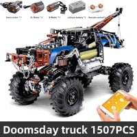 Thumbnail for Building Blocks Tech MOC RC APP Rebel Tow Service Truck Bricks Toys 18006 Construction Set Toys - 1