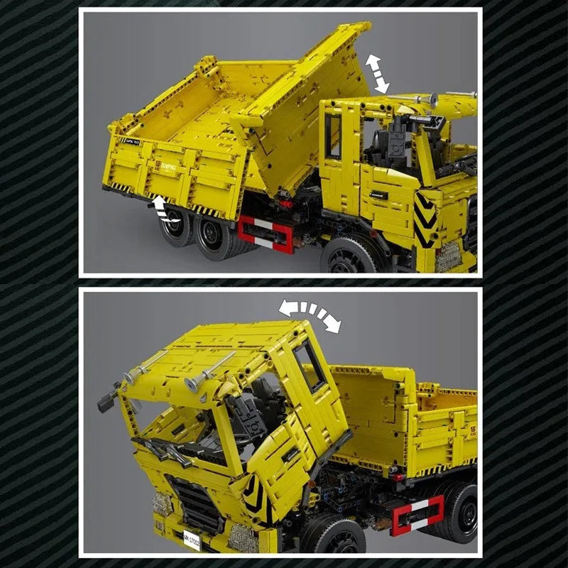 Building Blocks Tech MOC RC APP Three Way Dump Truck Bricks Toys 17012 - 14