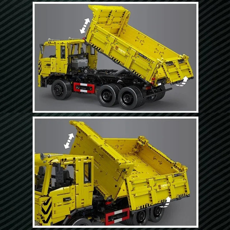 Building Blocks Tech MOC RC APP Three Way Dump Truck Bricks Toys 17012 - 13