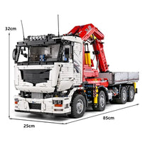 Thumbnail for Building Blocks Tech MOC RC City Large Pneumatic Crane Truck Bricks Toy - 7