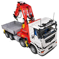 Thumbnail for Building Blocks Tech MOC RC City Large Pneumatic Crane Truck Bricks Toy - 6