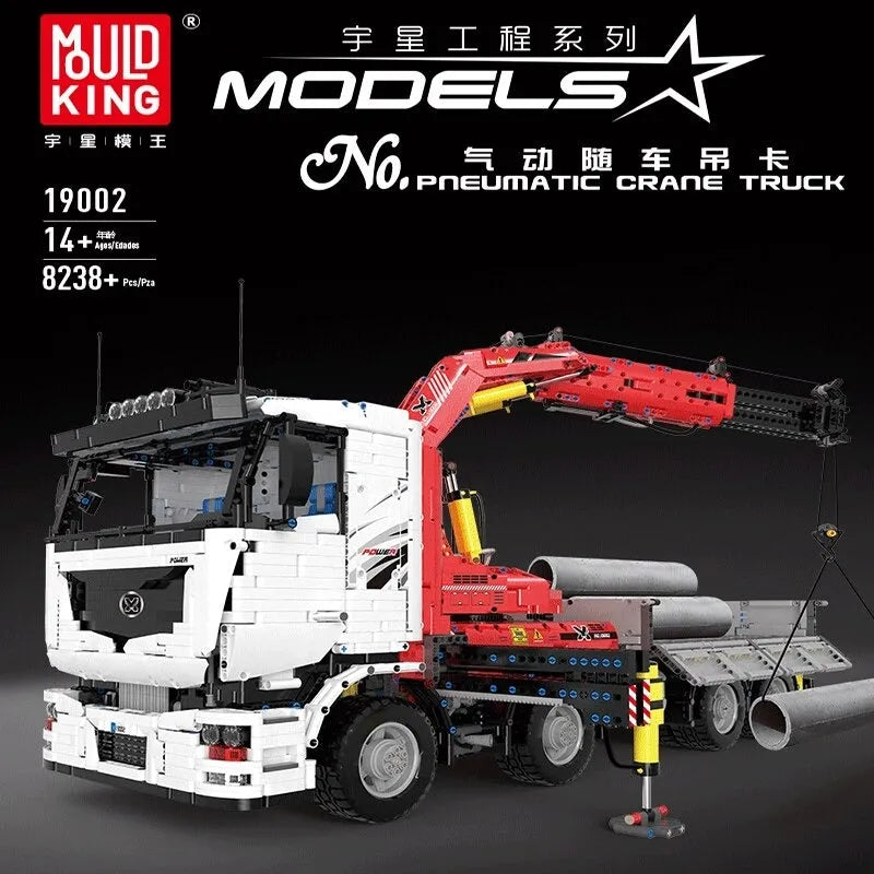 Building Blocks Tech MOC RC City Large Pneumatic Crane Truck Bricks Toy - 2