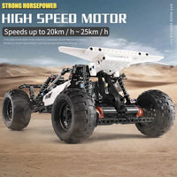 Thumbnail for Building Blocks Tech MOC RC Desert Racing Buggy Truck Bricks Toy 18001 - 15