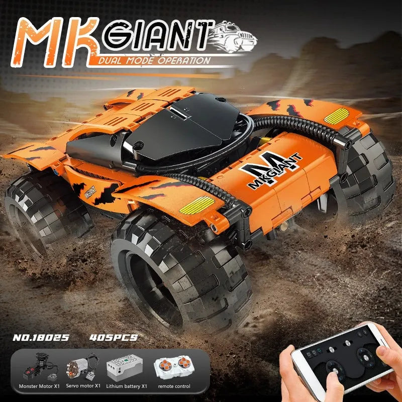 Building Blocks Tech MOC RC Giant Monster Buggy Truck Bricks Toys 18025 Construction Set Toys - 5