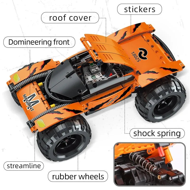 Building Blocks Tech MOC RC Giant Monster Buggy Truck Bricks Toys 18025 Construction Set Toys - 7