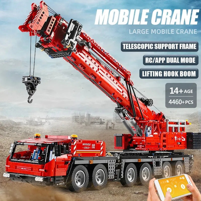 Building Blocks Tech MOC RC Heavy GMK Mobile Crane Truck Bricks Toy 17013 - 7