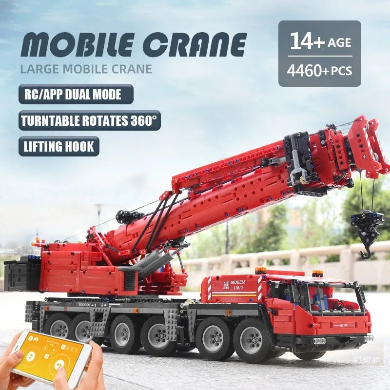 Building Blocks Tech MOC RC Heavy GMK Mobile Crane Truck Bricks Toy 17013 - 10