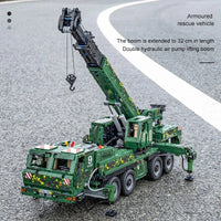 Thumbnail for Building Blocks Tech MOC RC Heavy Truck Armored Recovery Crane G-BKF Bricks Toy - 10