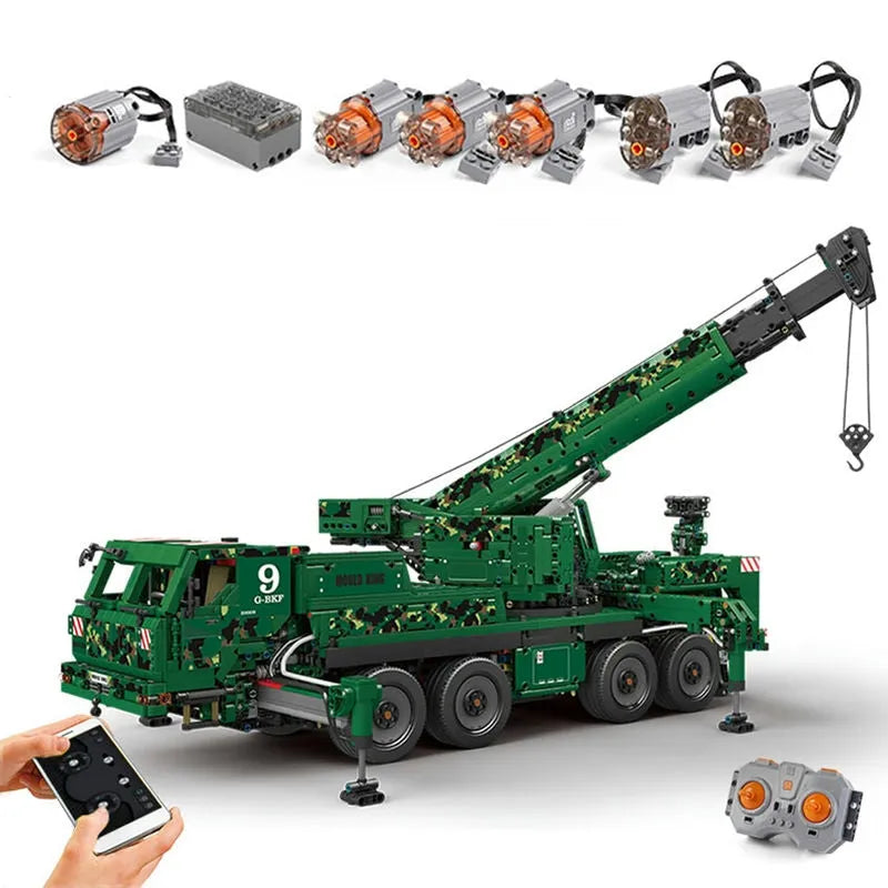 Building Blocks Tech MOC RC Heavy Truck Armored Recovery Crane G-BKF Bricks Toy - 6