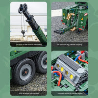 Thumbnail for Building Blocks Tech MOC RC Heavy Truck Armored Recovery Crane G-BKF Bricks Toy - 5