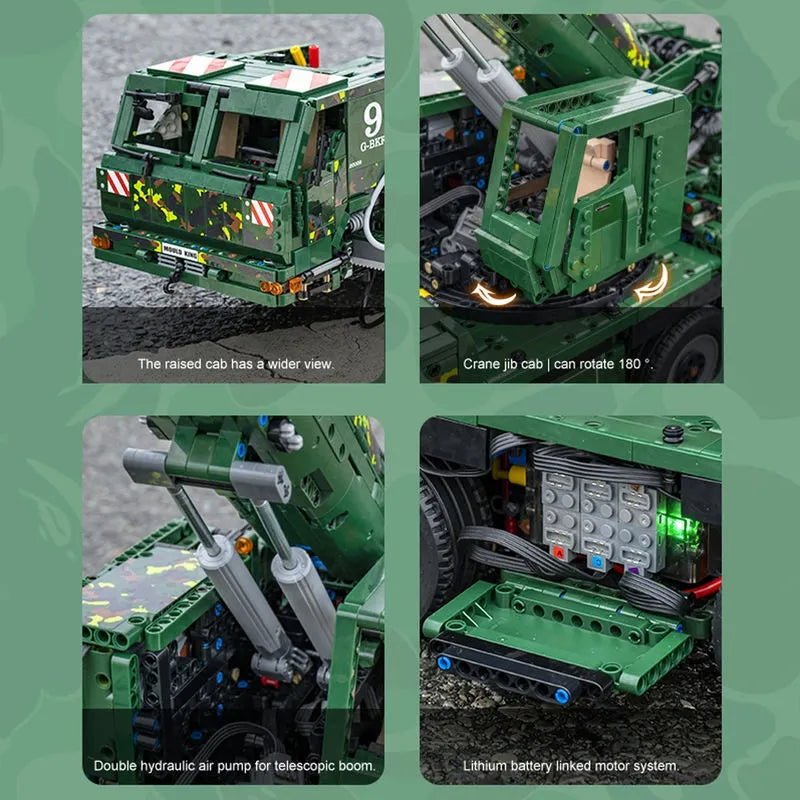Building Blocks Tech MOC RC Heavy Truck Armored Recovery Crane G-BKF Bricks Toy - 4