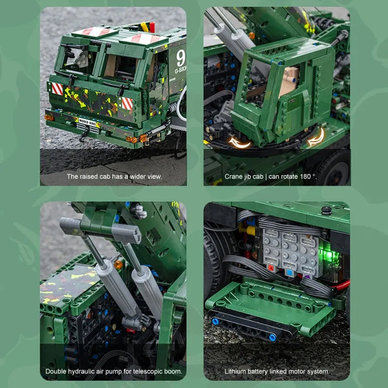 Building Blocks Tech MOC RC Heavy Truck Armored Recovery Crane G-BKF Bricks Toy - 4