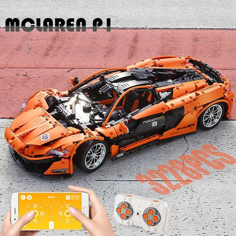 Building Blocks Tech MOC RC McLaren P1 Racing Hypercar Bricks Toy 13090 - 8
