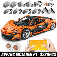 Thumbnail for Building Blocks Tech MOC RC McLaren P1 Racing Hypercar Bricks Toy 13090 - 1