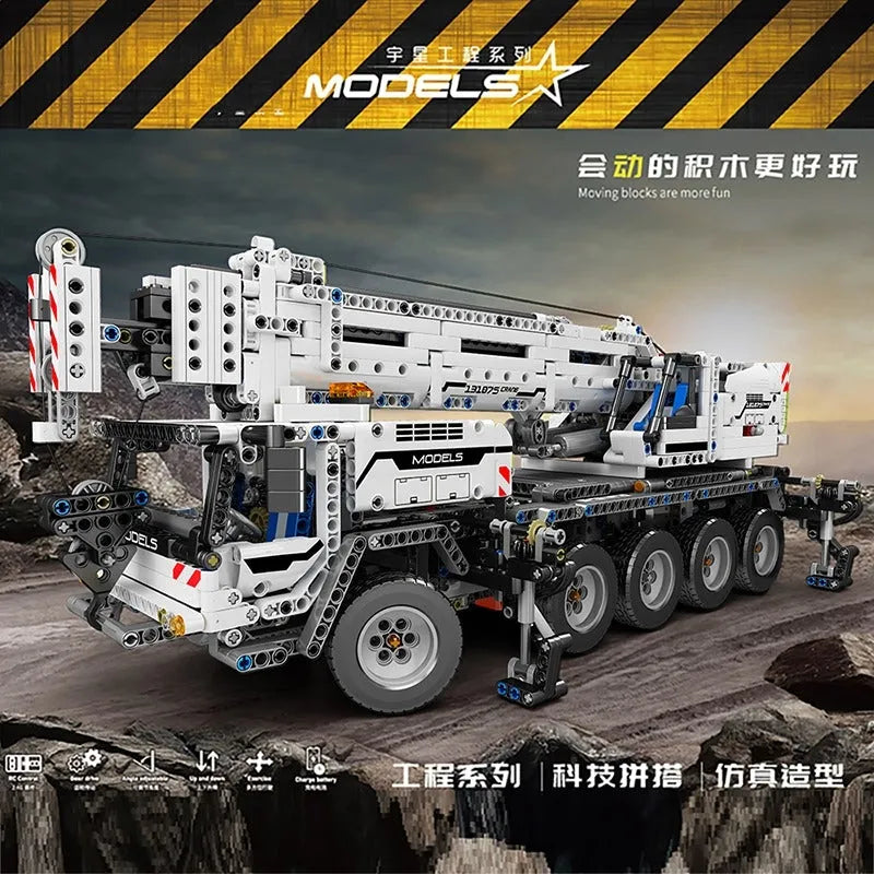 Building Blocks Tech MOC RC Mobile Lifting Crane Truck Bricks Toys 17034 - 3