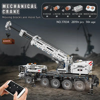Thumbnail for Building Blocks Tech MOC RC Mobile Lifting Crane Truck Bricks Toys 17034 - 8