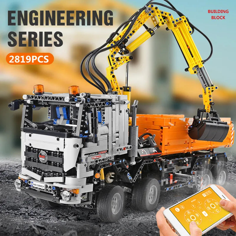 Building Blocks Tech MOC RC Motorized Arocs 3245 Truck Bricks Toys 19007 Construction Set Toys - 4