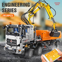 Thumbnail for Building Blocks Tech MOC RC Motorized Arocs 3245 Truck Bricks Toys 19007 Construction Set Toys - 4