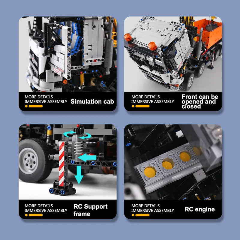 Building Blocks Tech MOC RC Motorized Arocs 3245 Truck Bricks Toys 19007 - 6