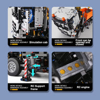 Thumbnail for Building Blocks Tech MOC RC Motorized Arocs 3245 Truck Bricks Toys 19007 - 6