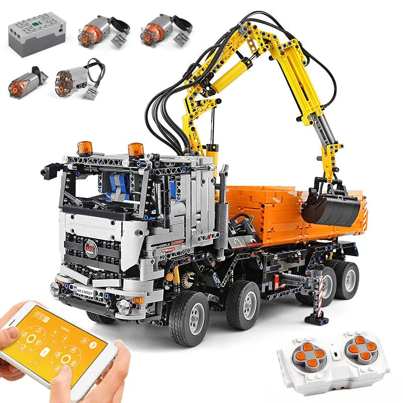 Building Blocks Tech MOC RC Motorized Arocs 3245 Truck Bricks Toys 19007 - 1