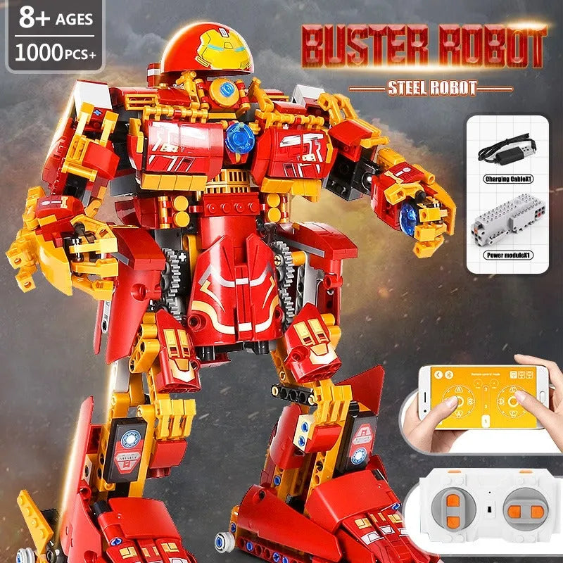 Building Blocks Tech MOC RC Motorized Buster Steel Robot Bricks Toy 15039 - 7