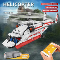 Thumbnail for Building Blocks Tech MOC RC Motorized Heavy Lift Helicopter Bricks Toy 15012 - 5