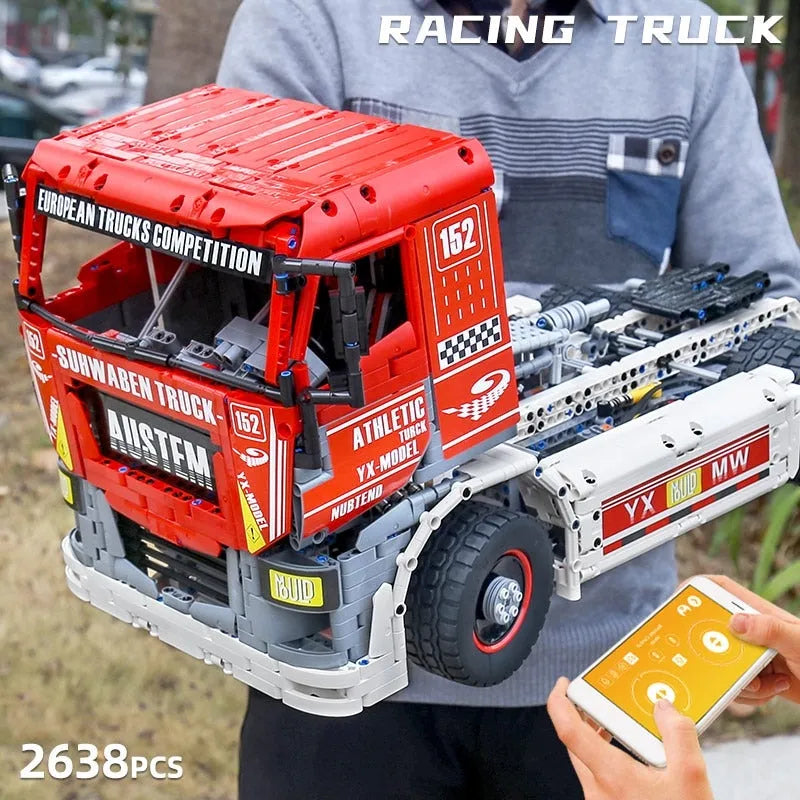Building Blocks Tech MOC RC Motorized Heavy Racing Truck Bricks Toy 13152 - 2