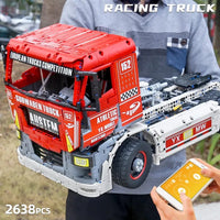 Thumbnail for Building Blocks Tech MOC RC Motorized Heavy Racing Truck Bricks Toy 13152 - 2