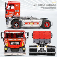 Thumbnail for Building Blocks Tech MOC RC Motorized Heavy Racing Truck Bricks Toy 13152 - 11