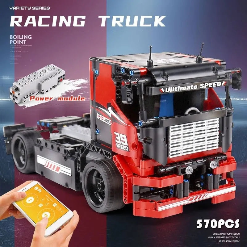 Building Blocks Tech MOC RC Motorized Race Sports Truck Bricks Toys 15002 - 10